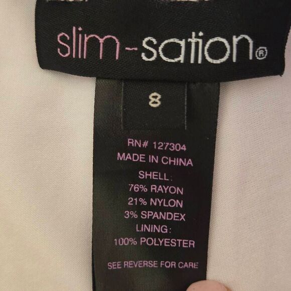 Slim-Sation Womens Geometric Stretch Pull-on Athletic Golf Skort Pink White Sz 8 - Picture 4 of 8